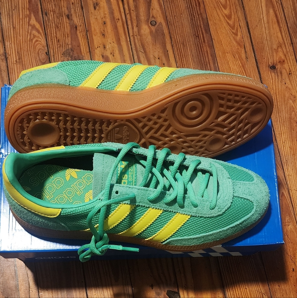 Adidas Handball Spezial Yellow On Green. M8/W9 NWT - Picture 2 of 5